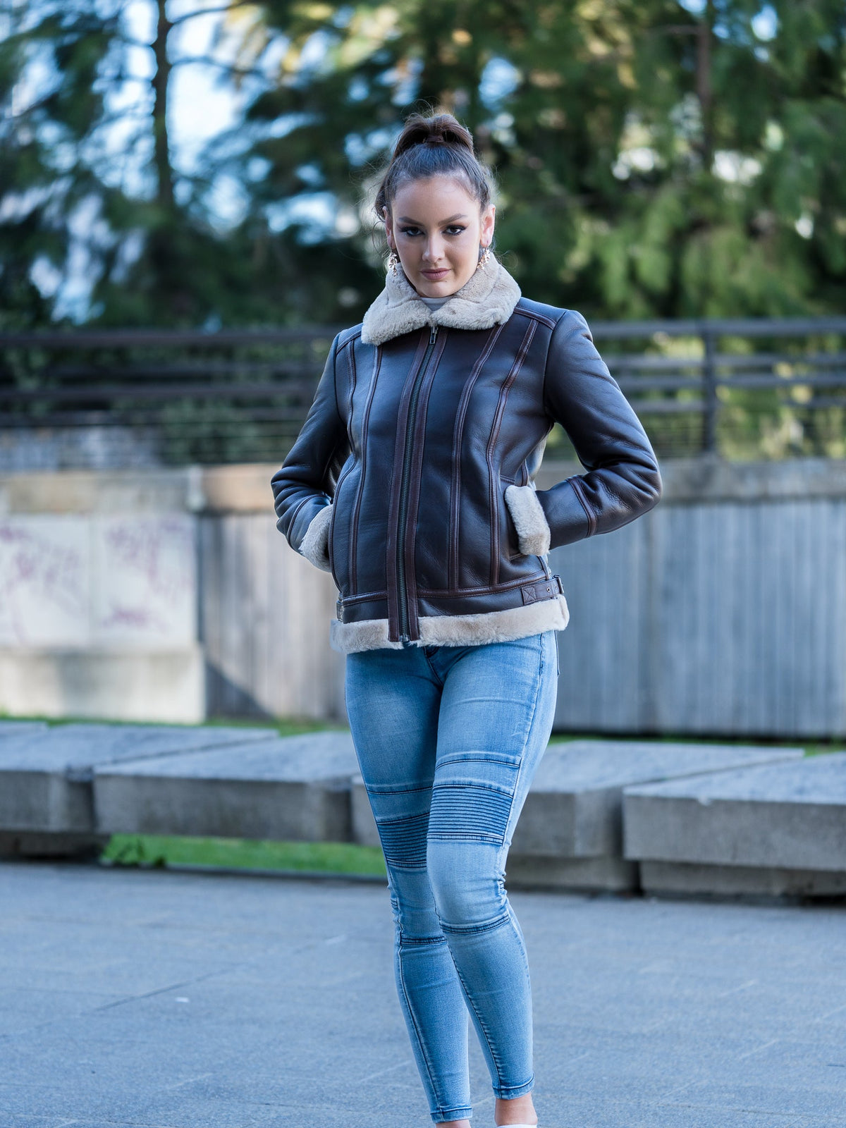 Jerica Dark Brown Sheepskin Jacket