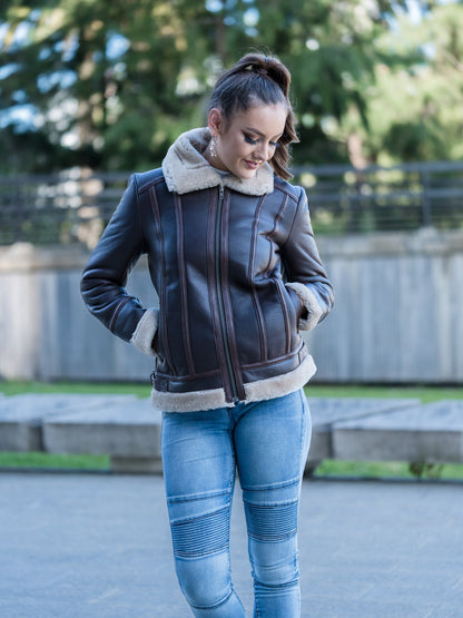 Jerica Dark Brown Sheepskin Jacket
