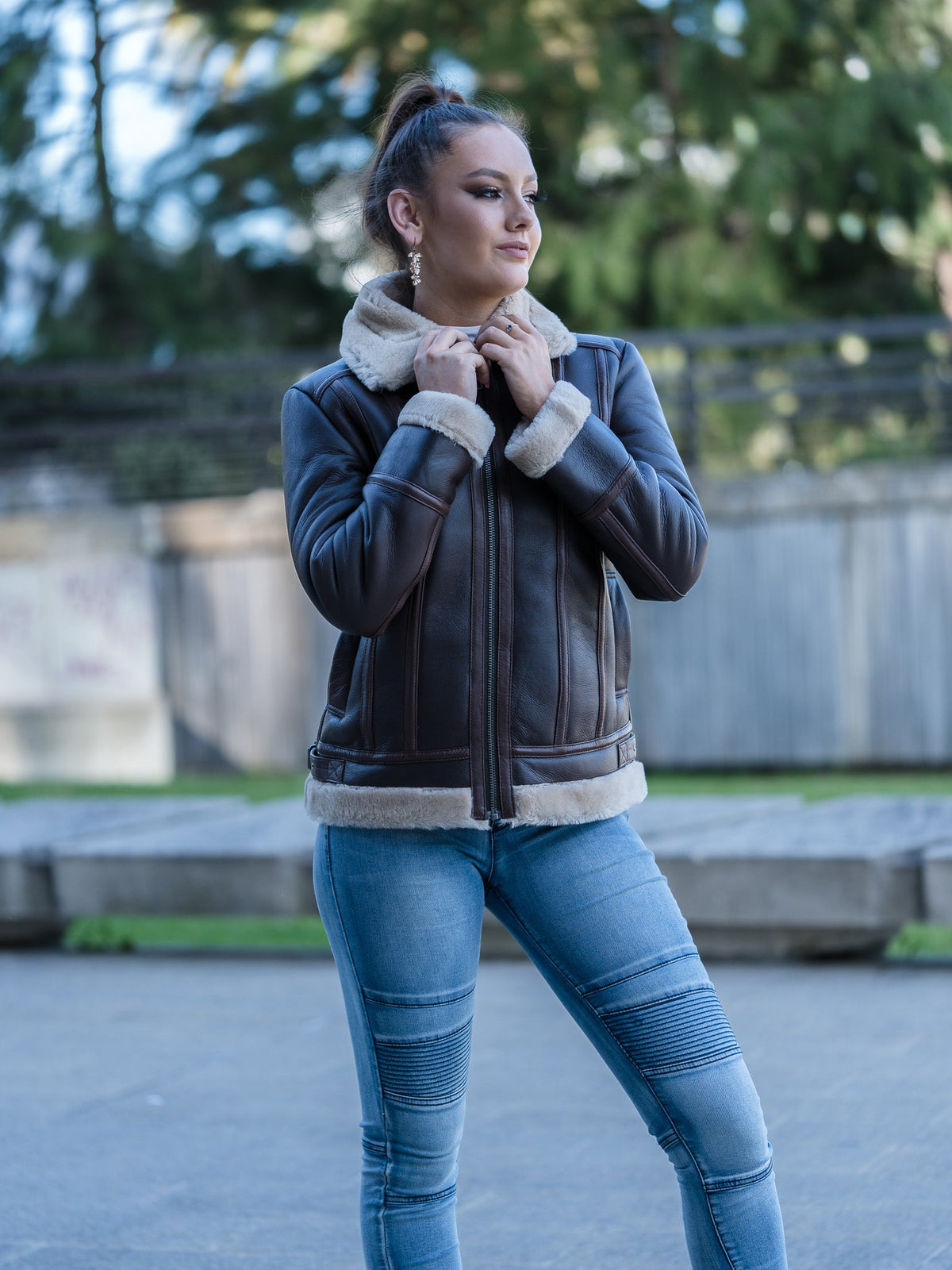 Jerica Dark Brown Sheepskin Jacket