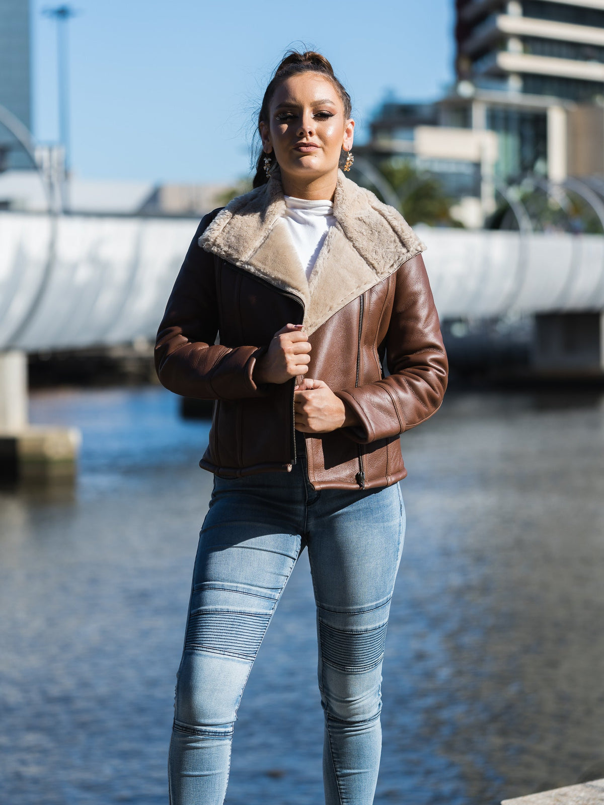 Lesia Dark Brown Sheepskin Jacket