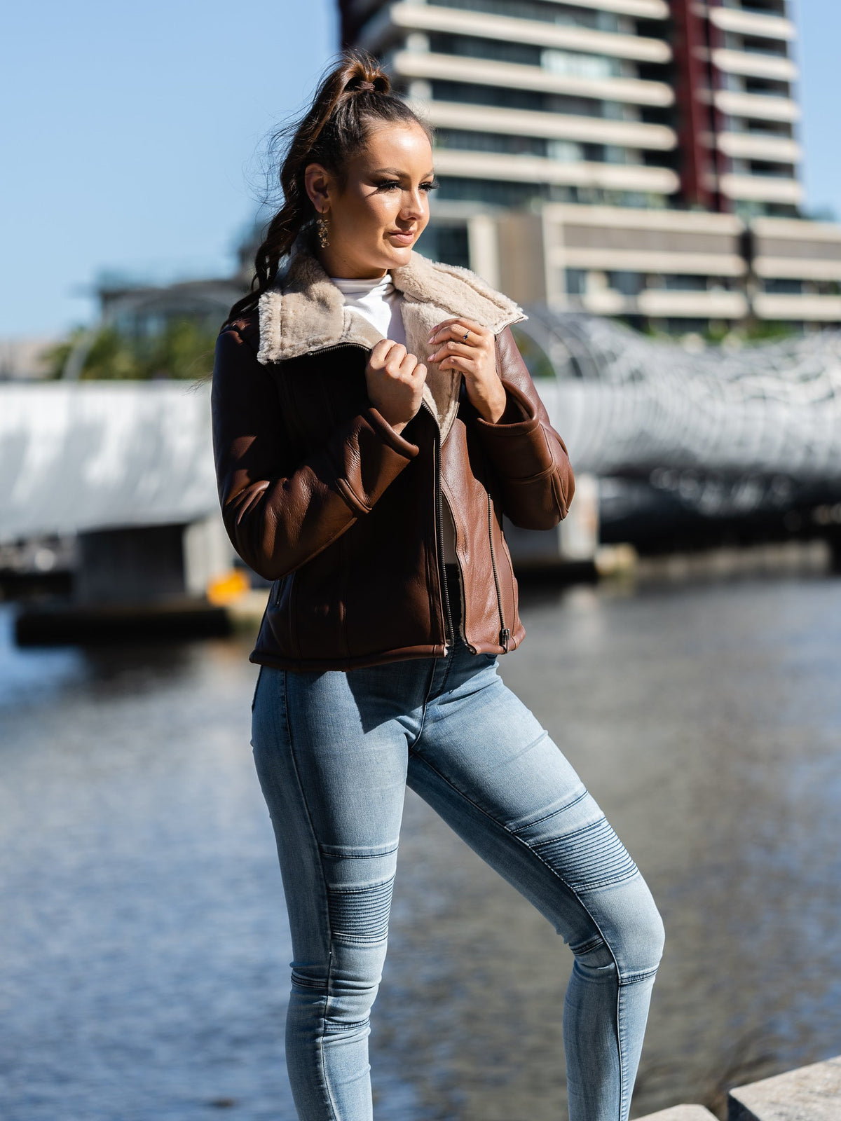 Lesia Dark Brown Sheepskin Jacket