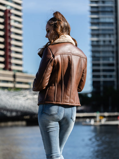 Lesia Dark Brown Sheepskin Jacket