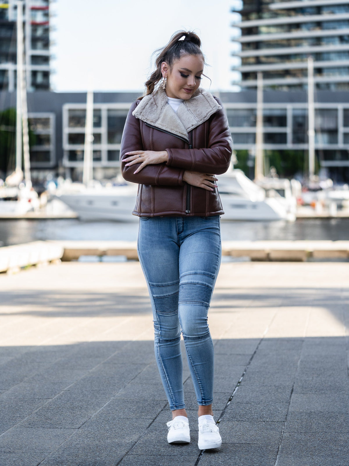 Lesia Dark Brown Sheepskin Jacket