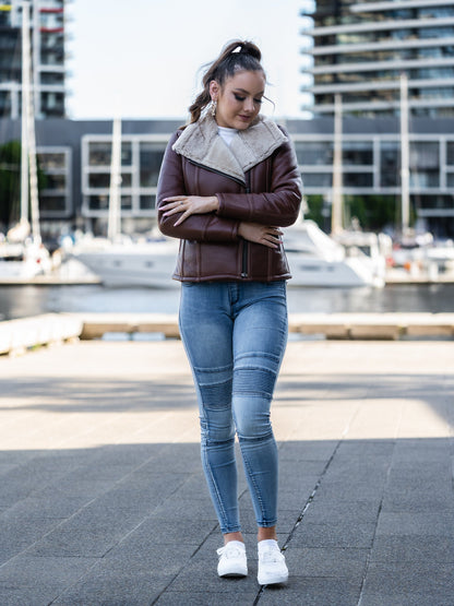 Lesia Dark Brown Sheepskin Jacket