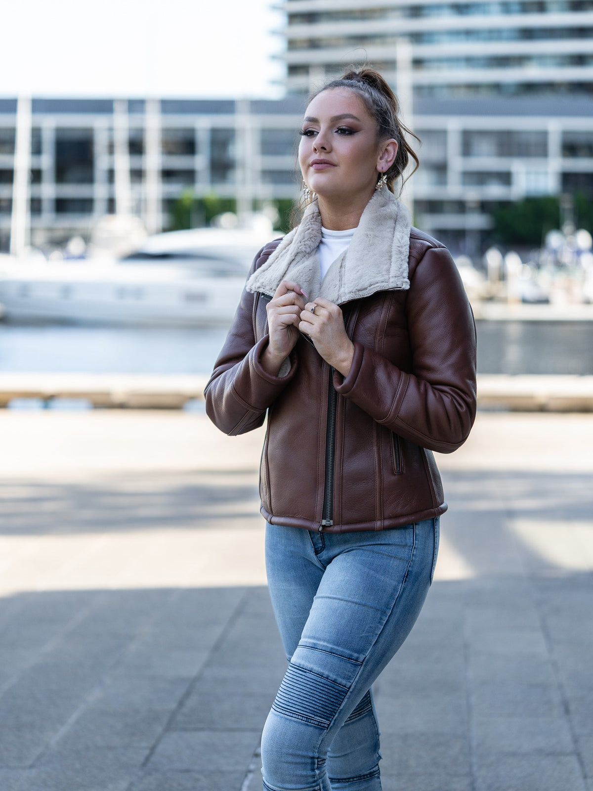 Lesia Dark Brown Sheepskin Jacket