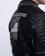 Woman's Studded Rivet Motorcycle Punk Leather Jacket