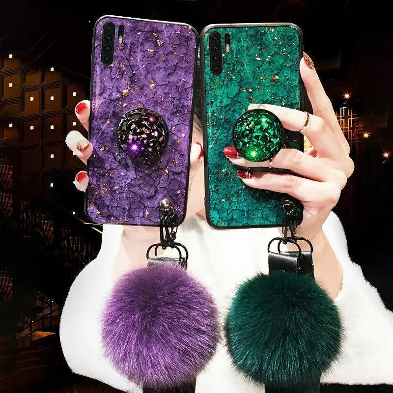 Gold Foil Marble Hairball Case lbcase