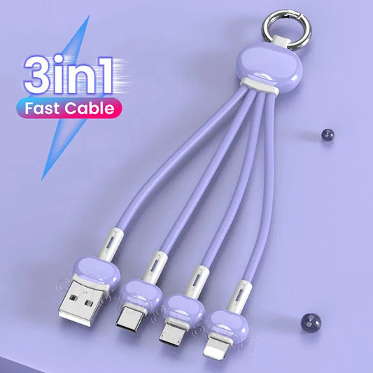 Keychain 3 in 1 USB Type C Cable lbcase