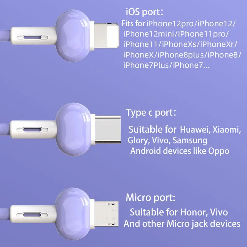 Keychain 3 in 1 USB Type C Cable lbcase