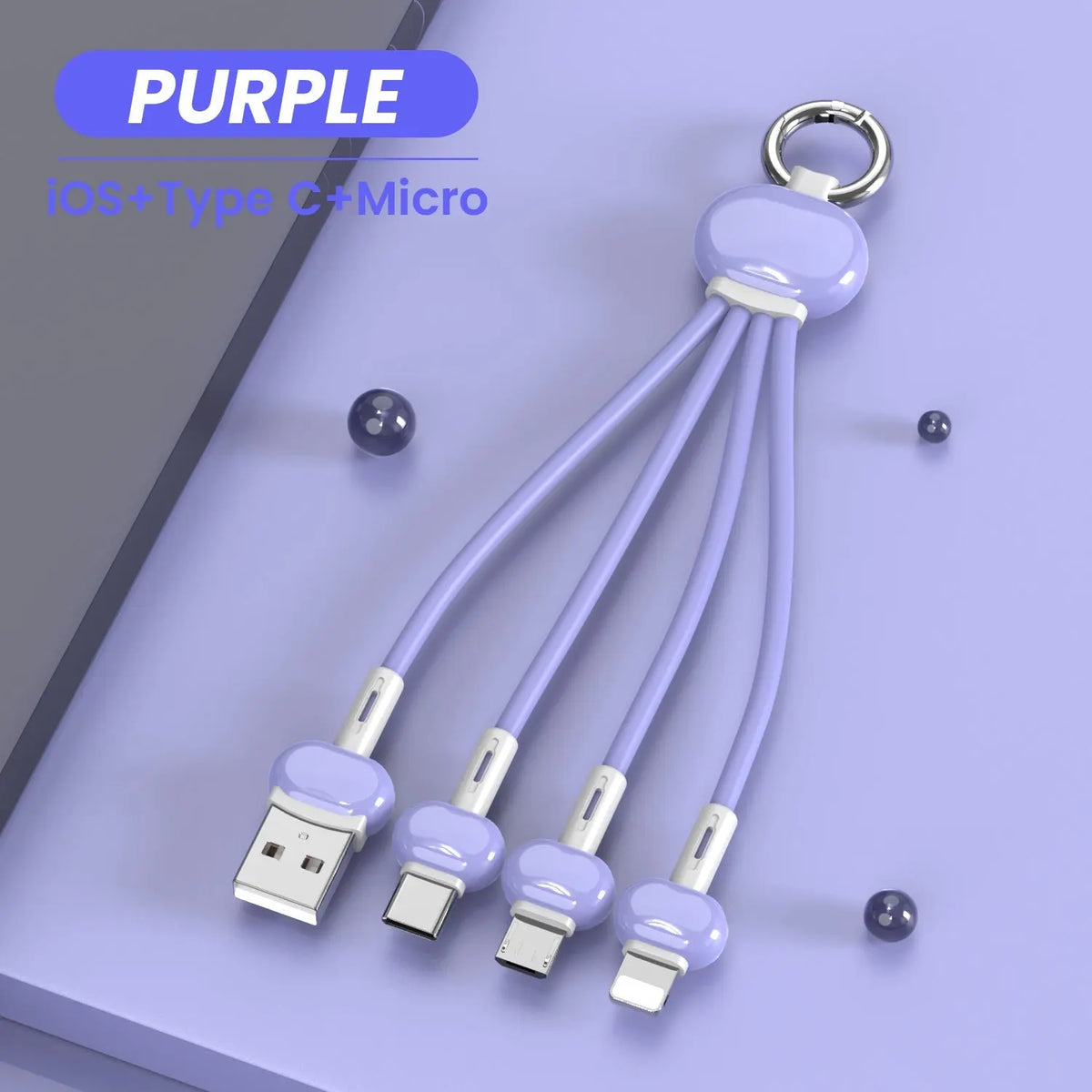 Keychain 3 in 1 USB Type C Cable lbcase