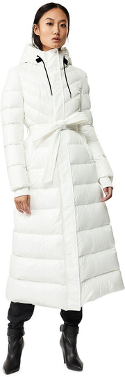 Calina Maxi Lightweight Down Coat with Sash Belt - Women's|-|Manteau Calina long de duvet léger avec ceinture - Femme