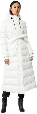 Calina Maxi Lightweight Down Coat with Sash Belt - Women's|-|Manteau Calina long de duvet léger avec ceinture - Femme