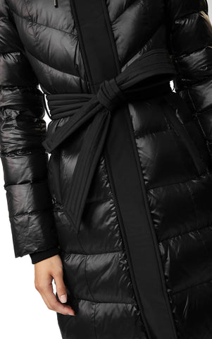 Calina Maxi Lightweight Down Coat with Sash Belt - Women's|-|Manteau Calina long de duvet léger avec ceinture - Femme