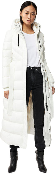 Calina Maxi Lightweight Down Coat with Sash Belt - Women's|-|Manteau Calina long de duvet léger avec ceinture - Femme