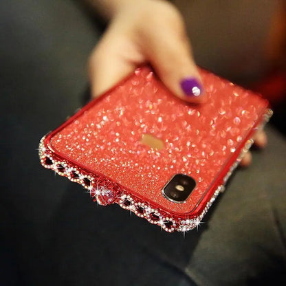 Bling Heart-Shaped Crystal iPhone Case With Grade A Aluminum Frame lbcase