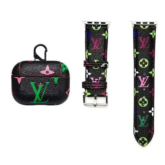 BLACK LV CLASSIC MONOGRAM INSPIRED AIRPODS PRO & WATCH BAND