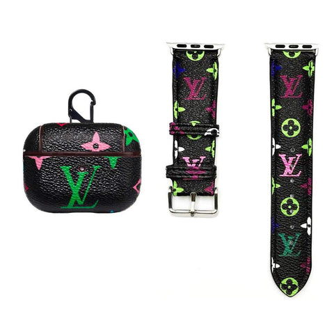 BLACK LV CLASSIC MONOGRAM INSPIRED AIRPODS PRO & WATCH BAND