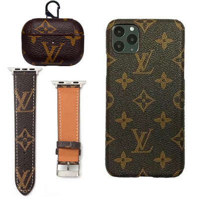 BROWN LV MONOGRAM INSPIRED IPHONE, AIRPOD PRO & WATCH BAND