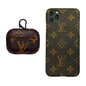 BROWN LV CLASSIC DAMIER EBENE INSPIRED IPHONE & AIRPOD PRO CASE (BUNDLE)