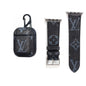 BLACK LV CLASSIC MONOGRAM INSPIRED AIRPODS 1/2 & WATCH BAND