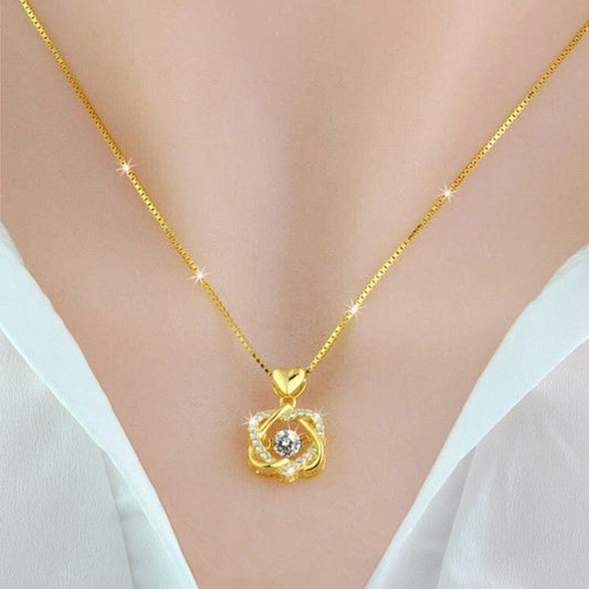 18k yellow gold necklace clavicle chain lbcase