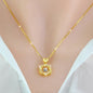 18k yellow gold necklace clavicle chain lbcase