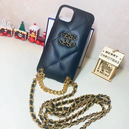 Luxury leather chain phone case lbcase