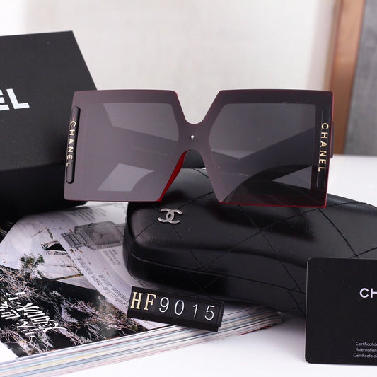 4 COLORS LETTER DECORATION METAL FRAME POLARIZED SUNGLASSES lbcase