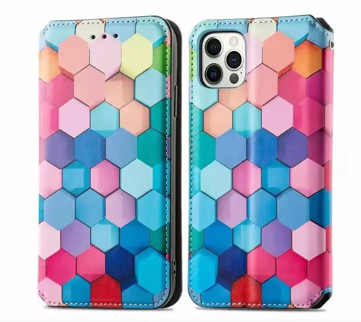 Fashion colorful cards leather phone case for Samsung lbcase
