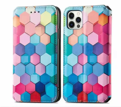 Fashion colorful cards leather phone case for Samsung lbcase