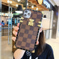 Checkered Slanted back lanyard phone case for iphone lbcase