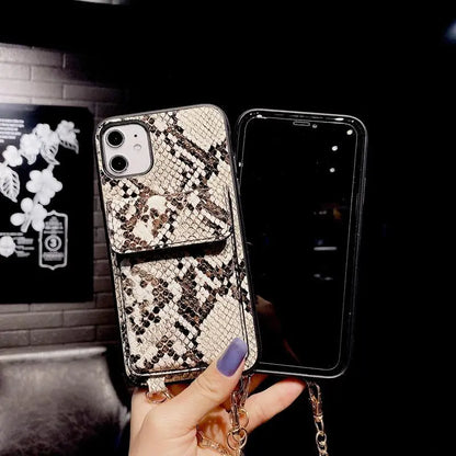 Snakeskin wallet chain phone case lbcase