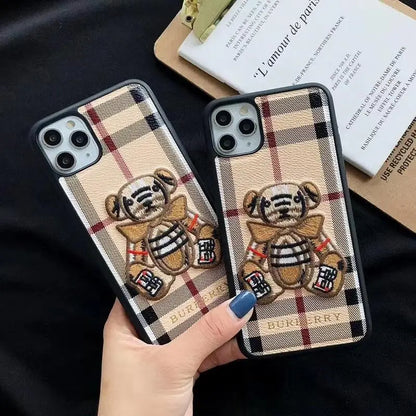 Embroidered bear phone case lbcase