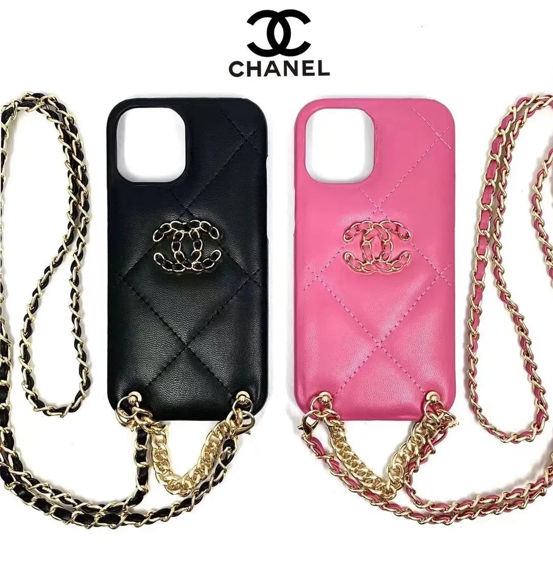 Luxury leather chain phone case lbcase