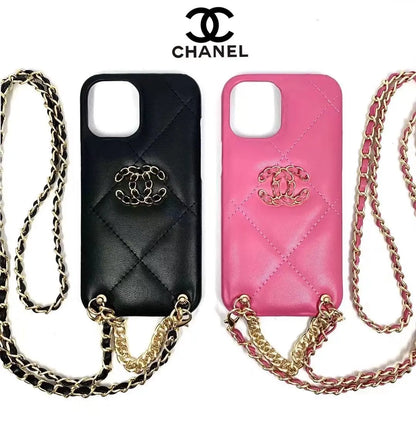 Luxury leather chain phone case lbcase