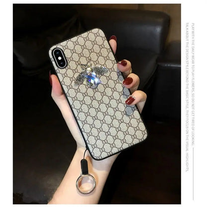 Rhinestone bee lanyard phone case lbcase