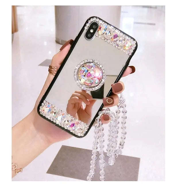 Purple Rhinestone Mirror phone Case lbcase