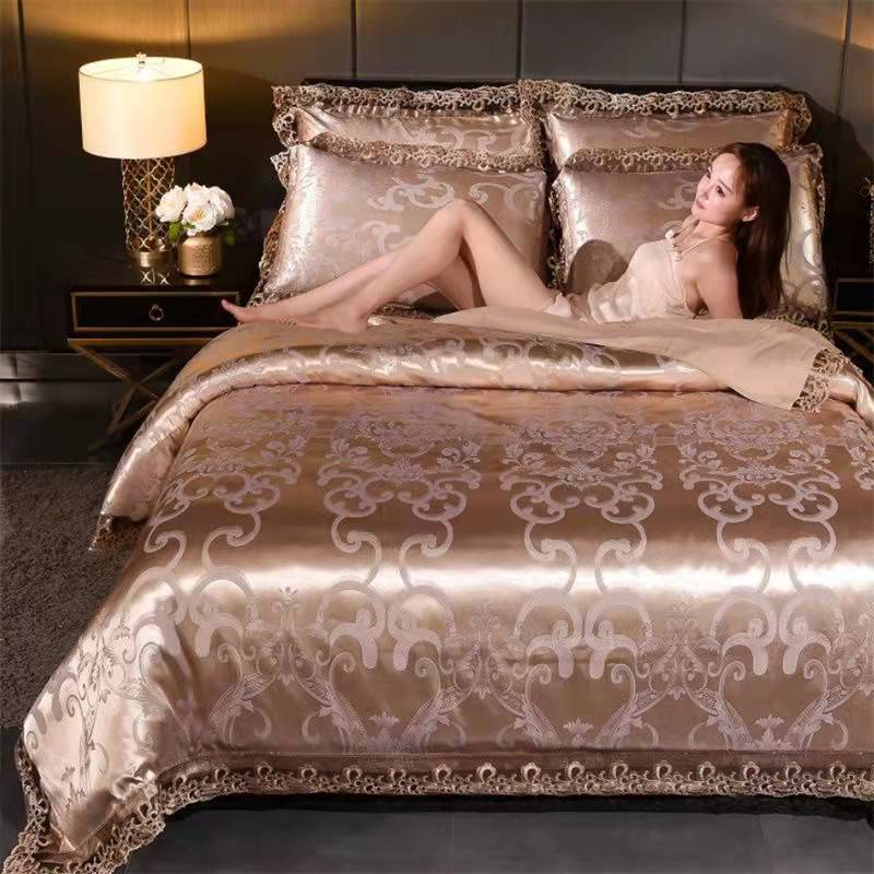 Luxury Silk jacquard Skin-friendly cotton four-piece quilt cover  new product lbcase