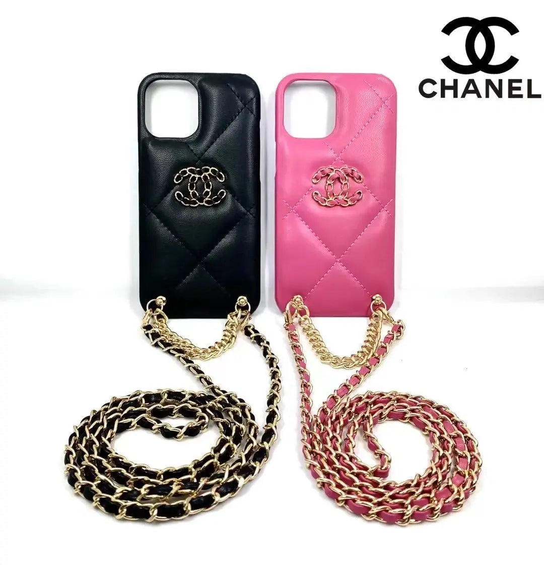 Luxury leather chain phone case lbcase