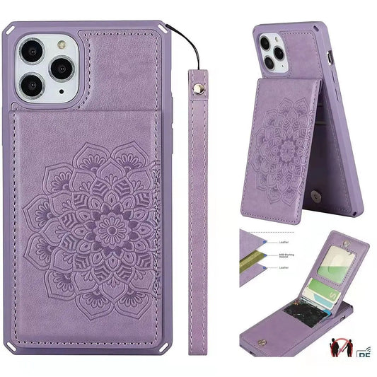 Luxury Card Bracket leather phone case for iphone lbcase