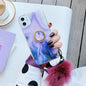 Gold foil Epoxy stand hairball  phone case lbcase