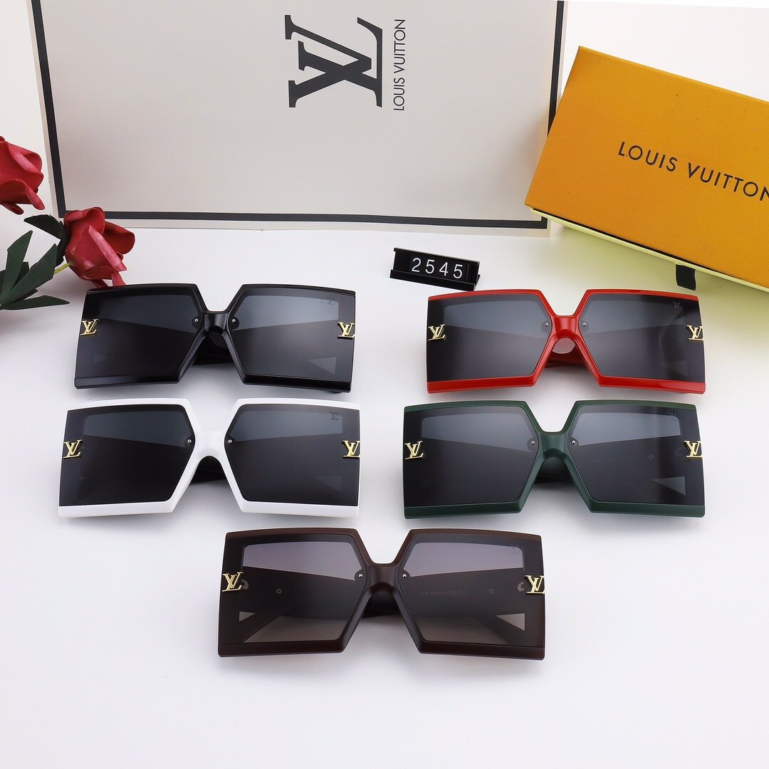 5 COLORS Square HOLLOWING V SHAPE SUNGLASSES lbcase