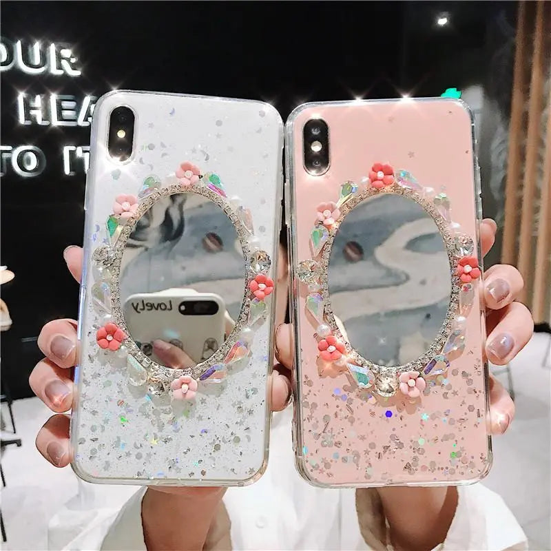 Wreath Rhinestone Flash Powder Case lbcase