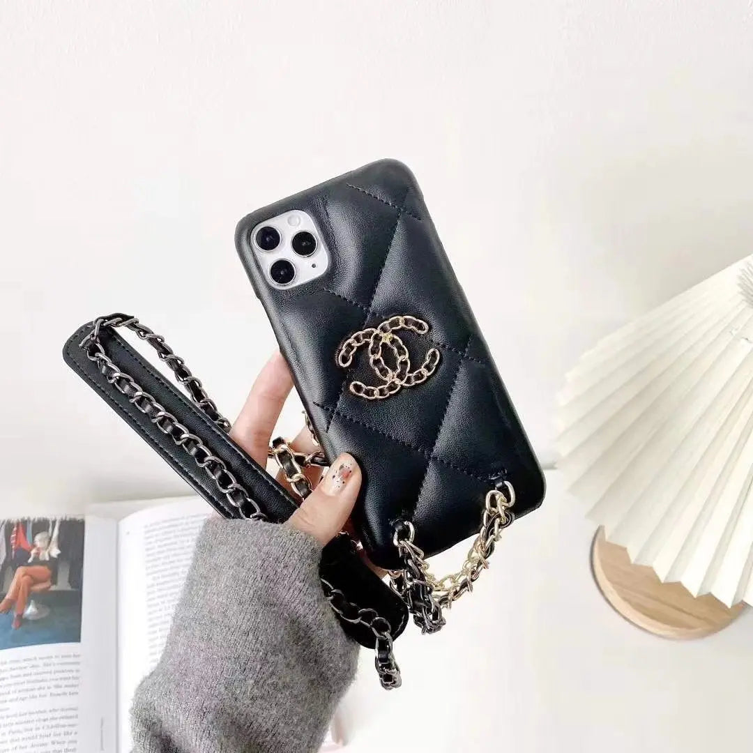 Luxury leather crossbody chain phone case lbcase