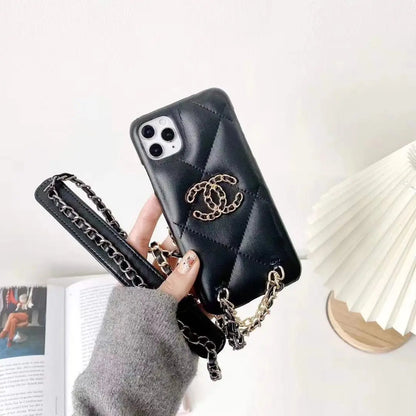 Luxury leather crossbody chain phone case lbcase