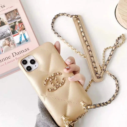Luxury leather crossbody chain phone case lbcase