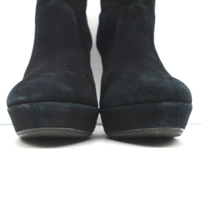 Alexandre Birman Platform Ankle Boots Black Suede Size 7 High Heel Booties