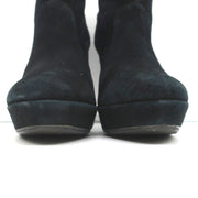 Alexandre Birman Platform Ankle Boots Black Suede Size 7 High Heel Booties