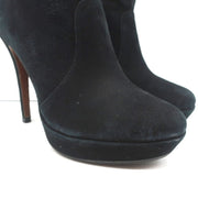 Alexandre Birman Platform Ankle Boots Black Suede Size 7 High Heel Booties