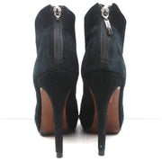 Alexandre Birman Platform Ankle Boots Black Suede Size 7 High Heel Booties